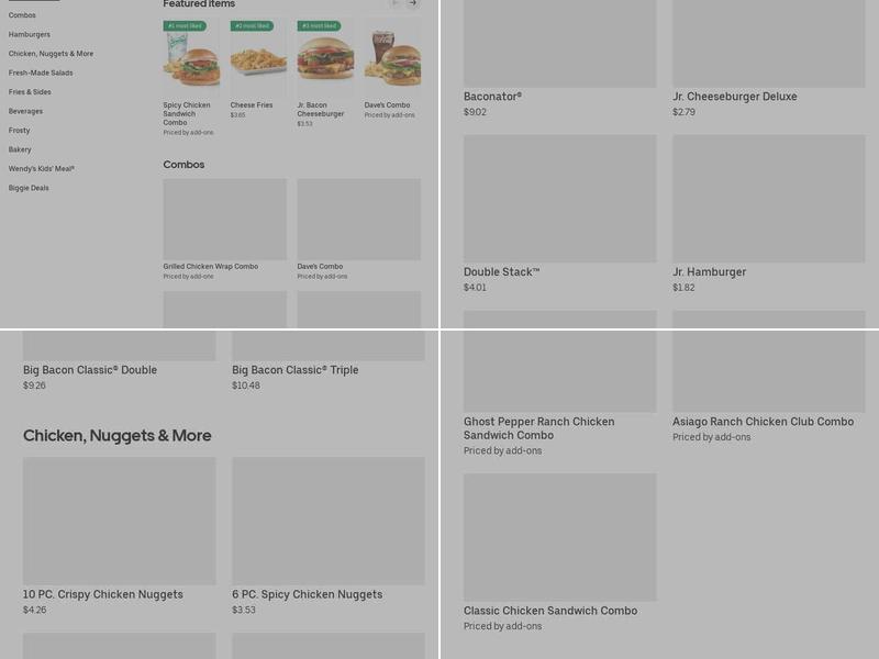 Wendy's Menu