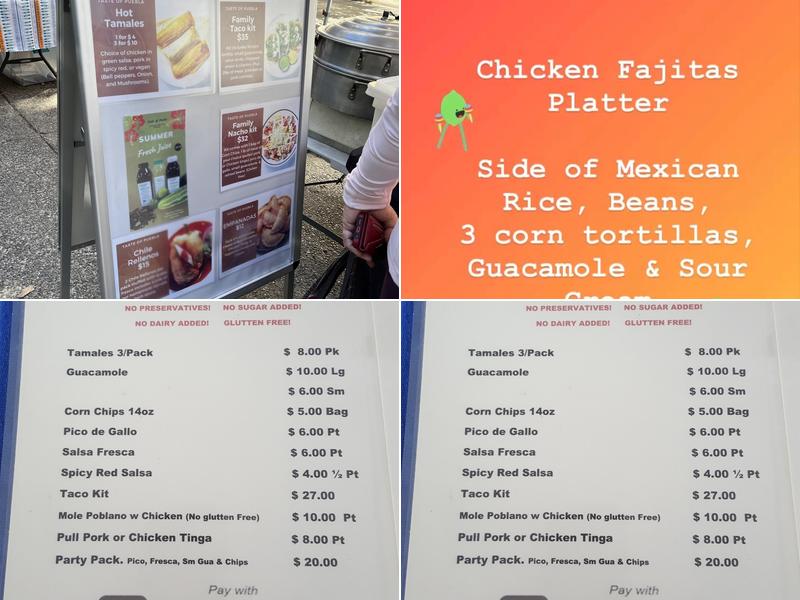 Taste of Puebla Inc Menu