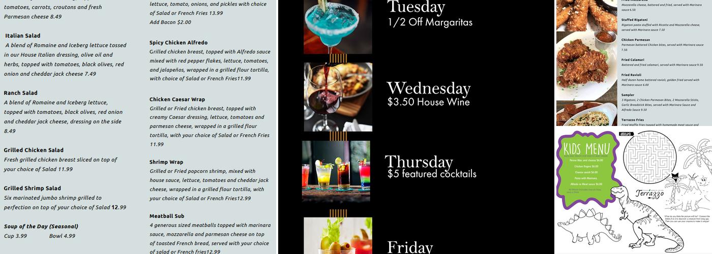 Terrazzo Italian Kitchen Menu
