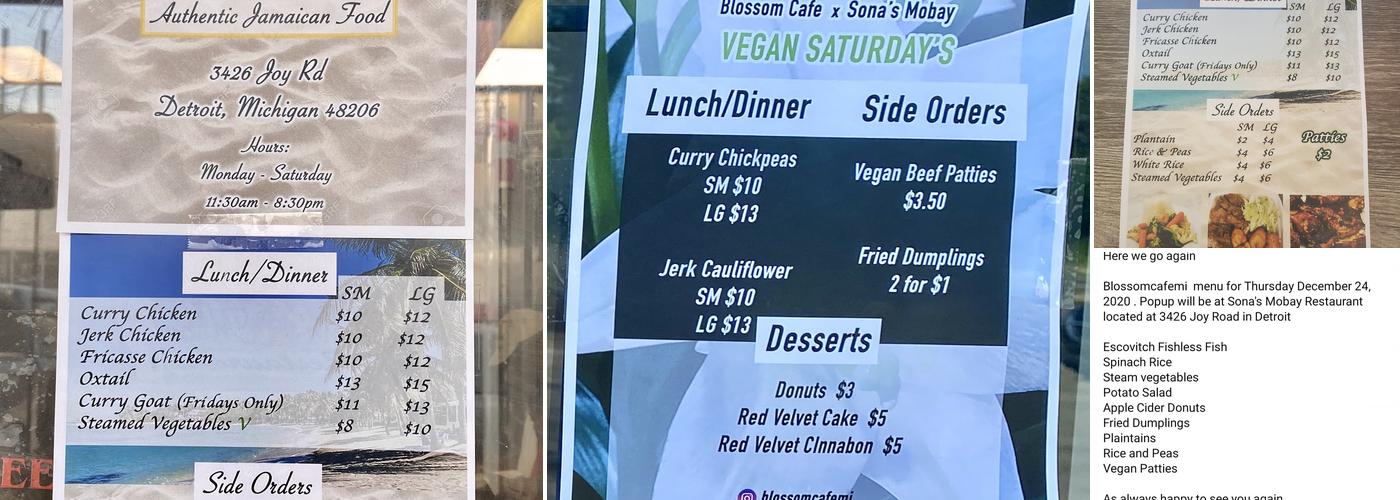 Sona's Mobay Menu