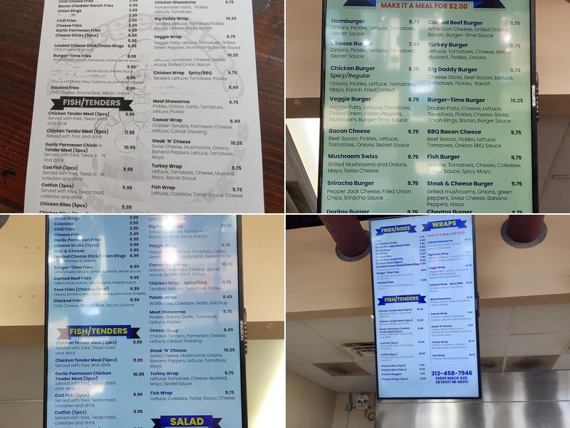 Burger Time Menu