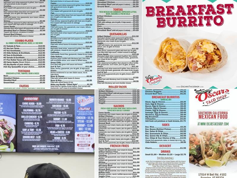 Oscar's Taqueria Express Menu