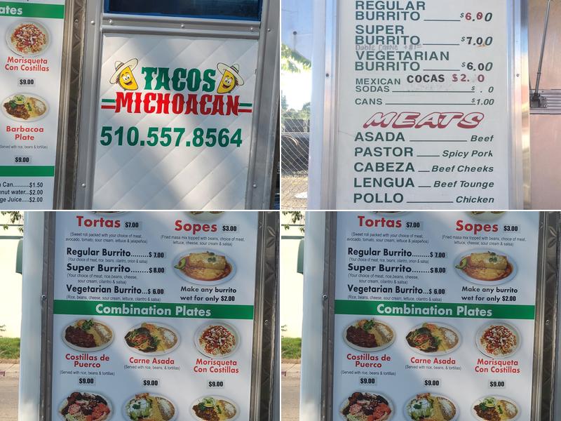 Tacos Michoacán Menu