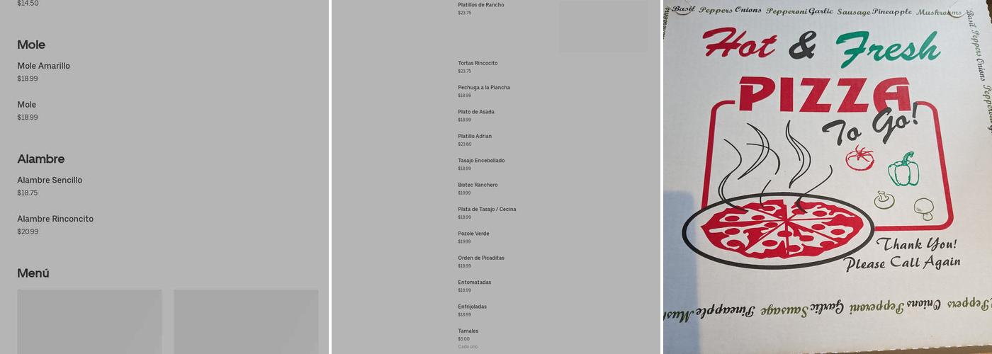 El rinconcito Oaxaqueño #2 Menu