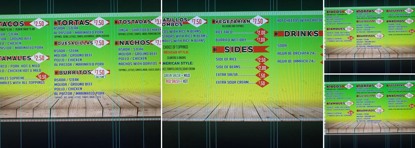 Kayla’s Tacos Menu