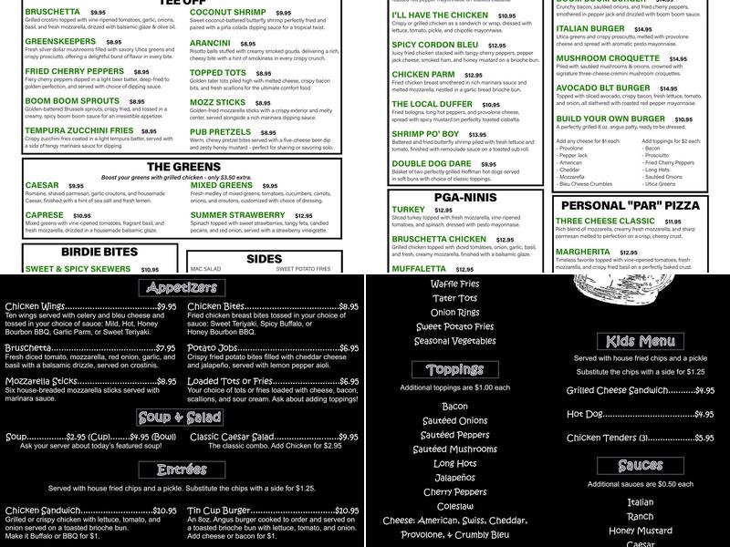 Tin Cup Tavern & Grille Menu