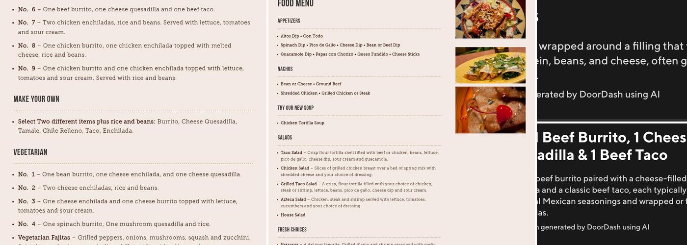Rocas Menu