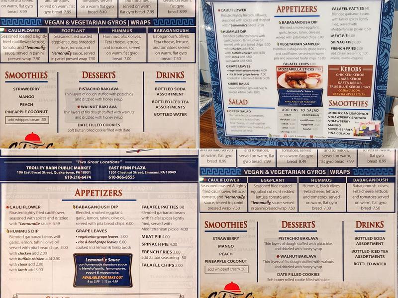 True Blue Mediterranean Grill Menu