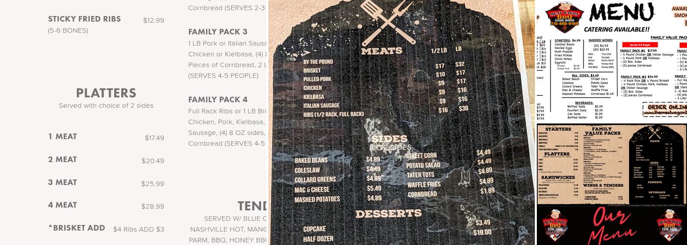 MeatWagon BBQ Menu