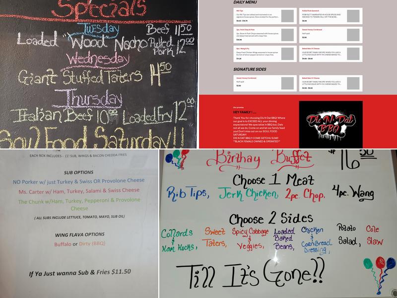 Dis N Dat BBQ Menu