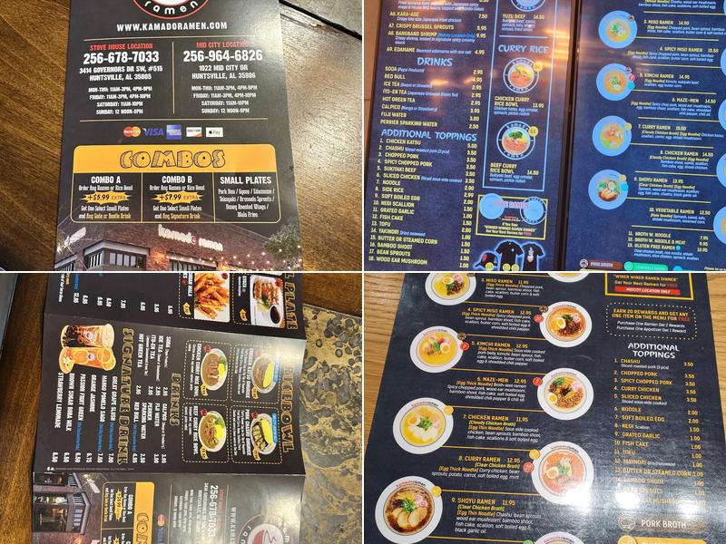 Kamado Ramen Menu