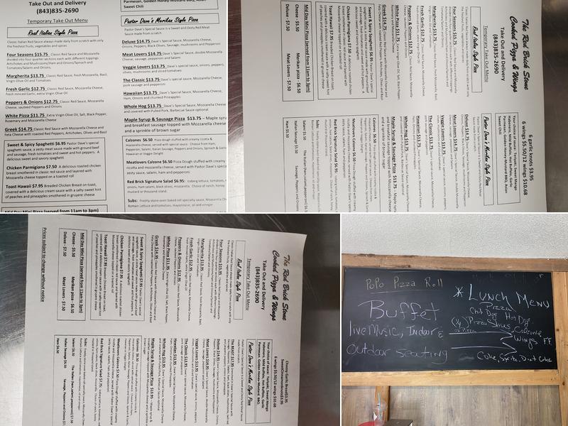 The red brick pizza and wings Menu