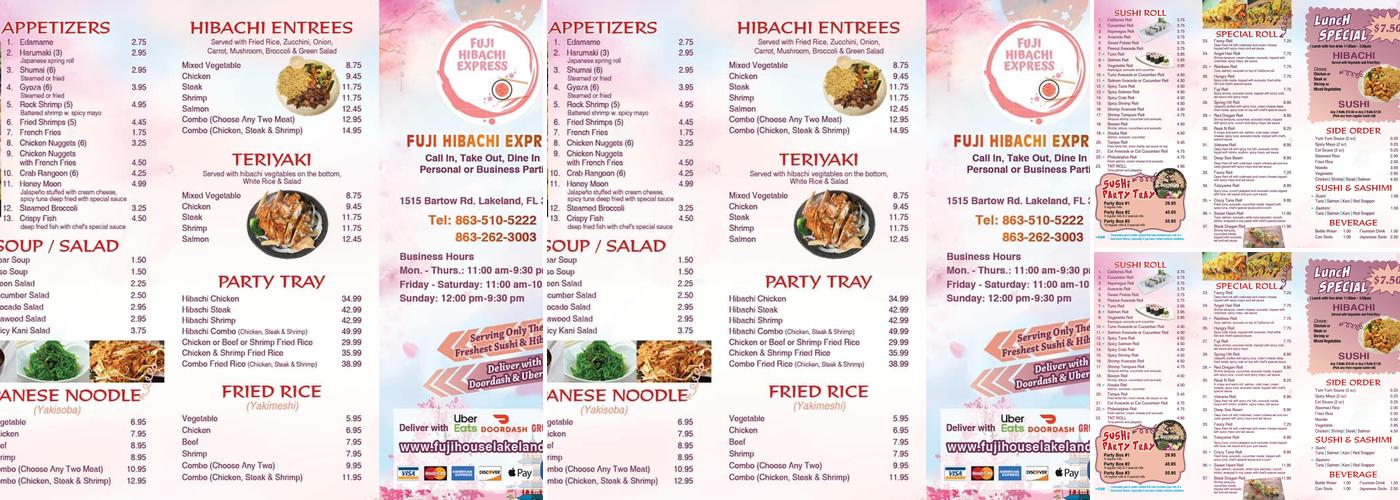 Fuji Hibachi Express Menu