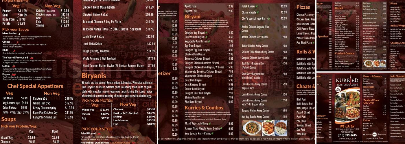 Kurried Menu