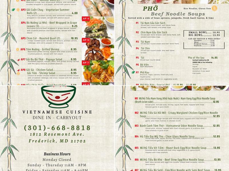 Pho An Loi Menu