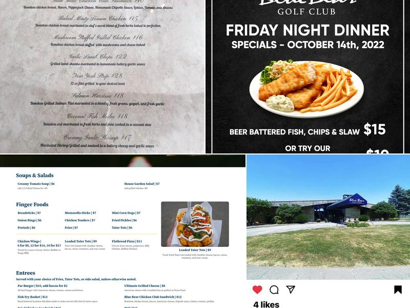 Blue Bear Eatery & Bar Menu