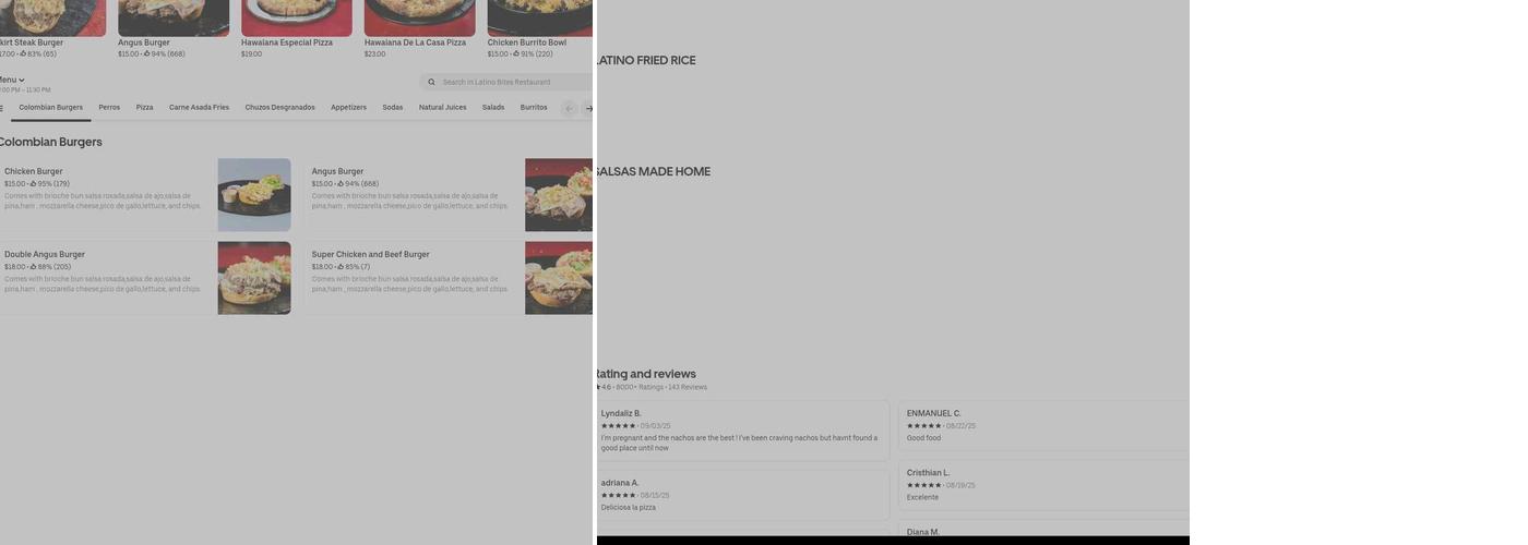 Latino Bytes Menu