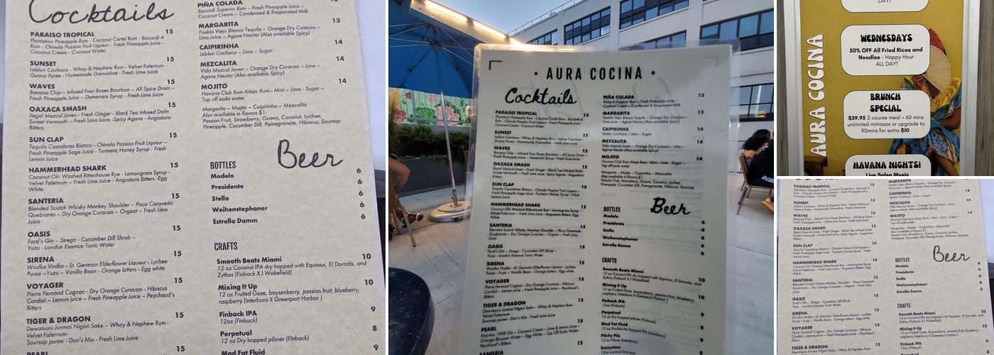 Aura Cocina Menu
