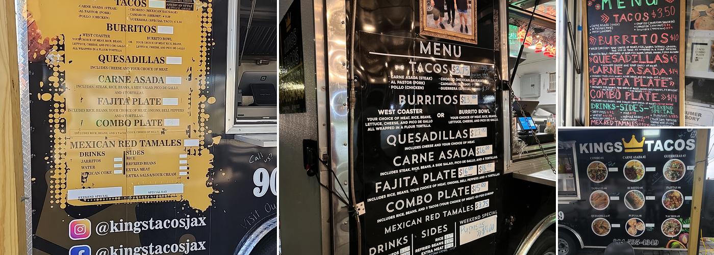 Kings Tacos Menu
