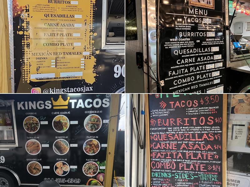 Kings Tacos Menu
