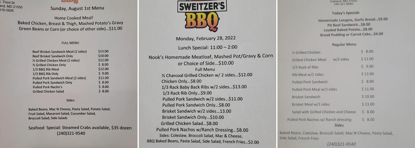 Rolling Racks BBQ Menu