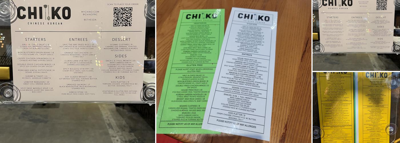 CHIKO Menu