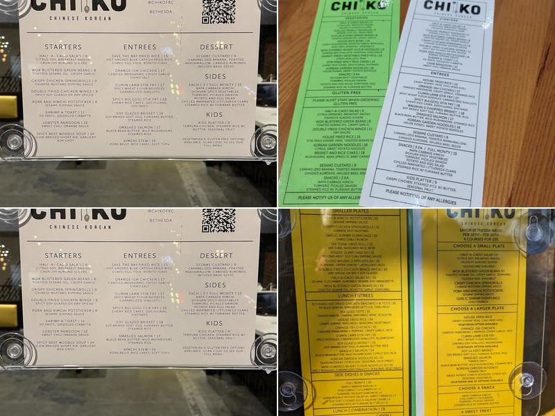 CHIKO Menu