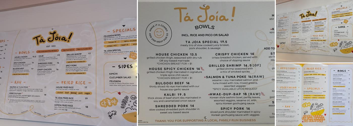 Ta Joia Menu