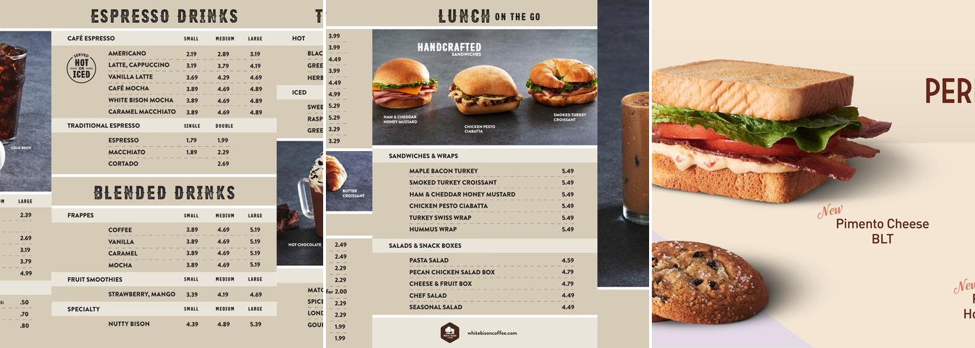 White Bison Coffee Menu