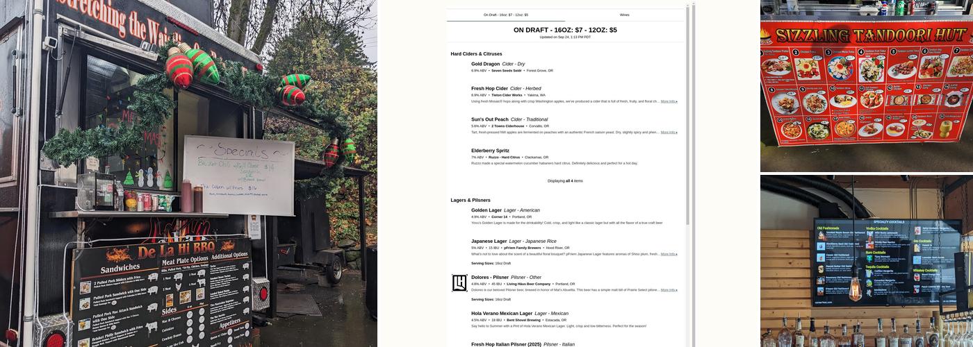 Corner 14 Foodcarts Spirits & Brew Menu