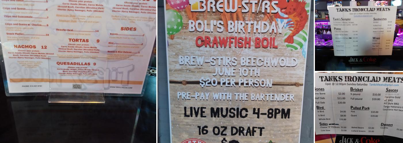 Brew-Stirs Beechwold Tavern Menu