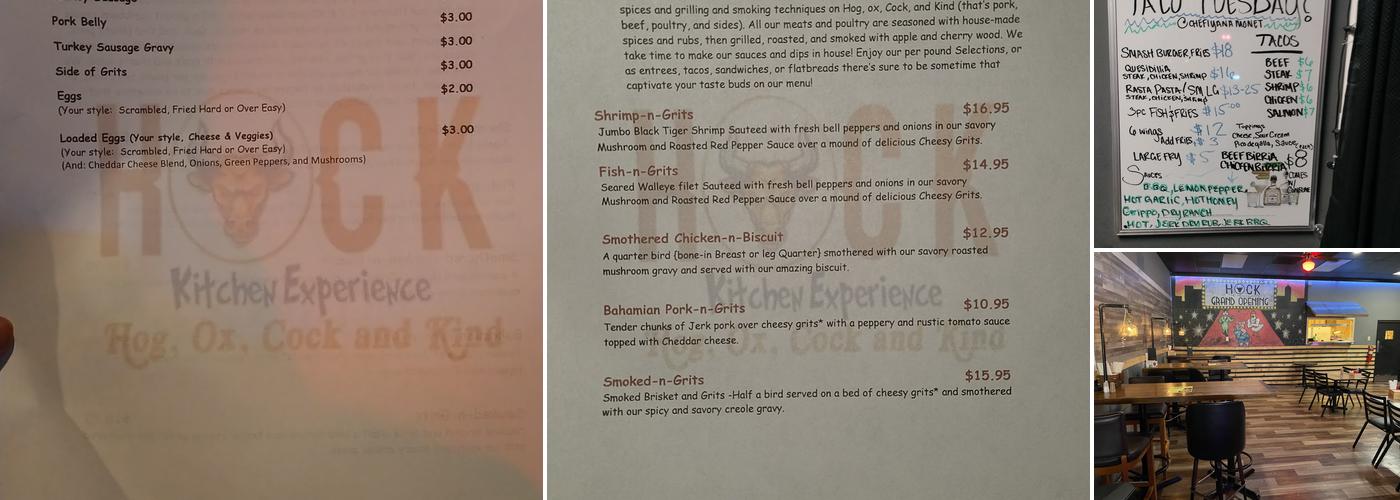 HEADQUARTERS BAR featuring HOCK Kitchen Experience Menu