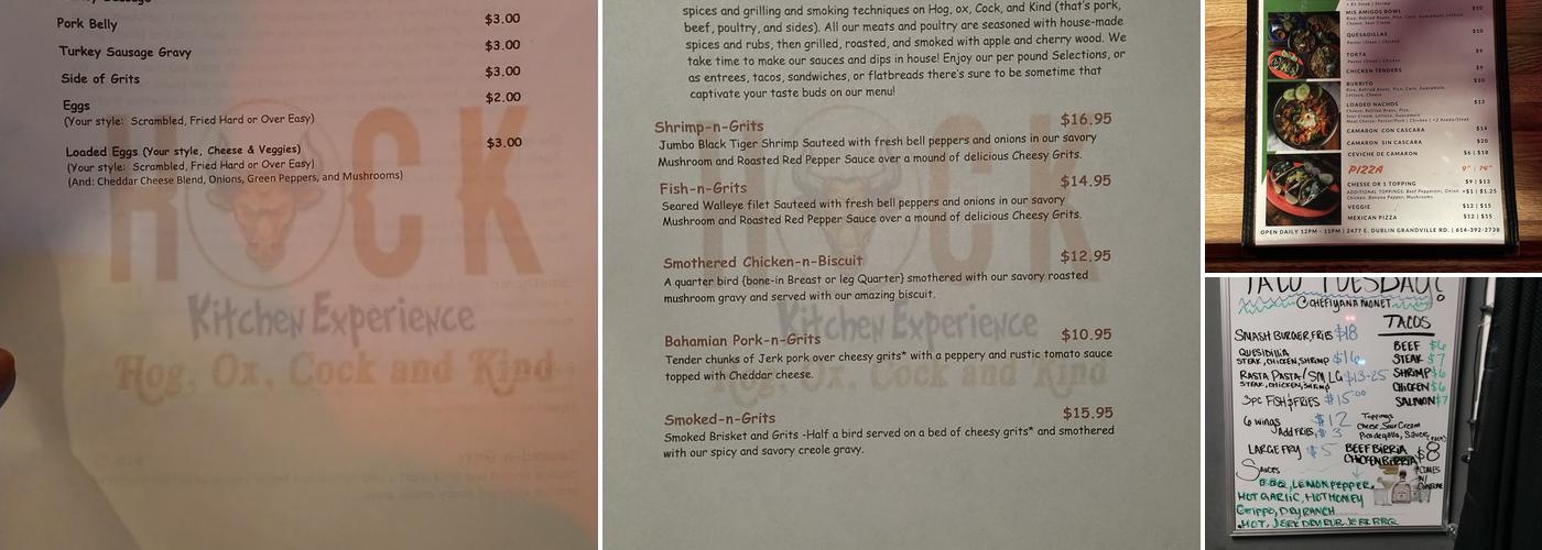 HEADQUARTERS BAR featuring HOCK Kitchen Experience Menu
