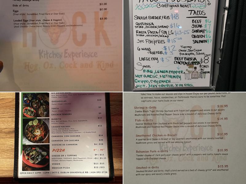 HEADQUARTERS BAR featuring HOCK Kitchen Experience Menu