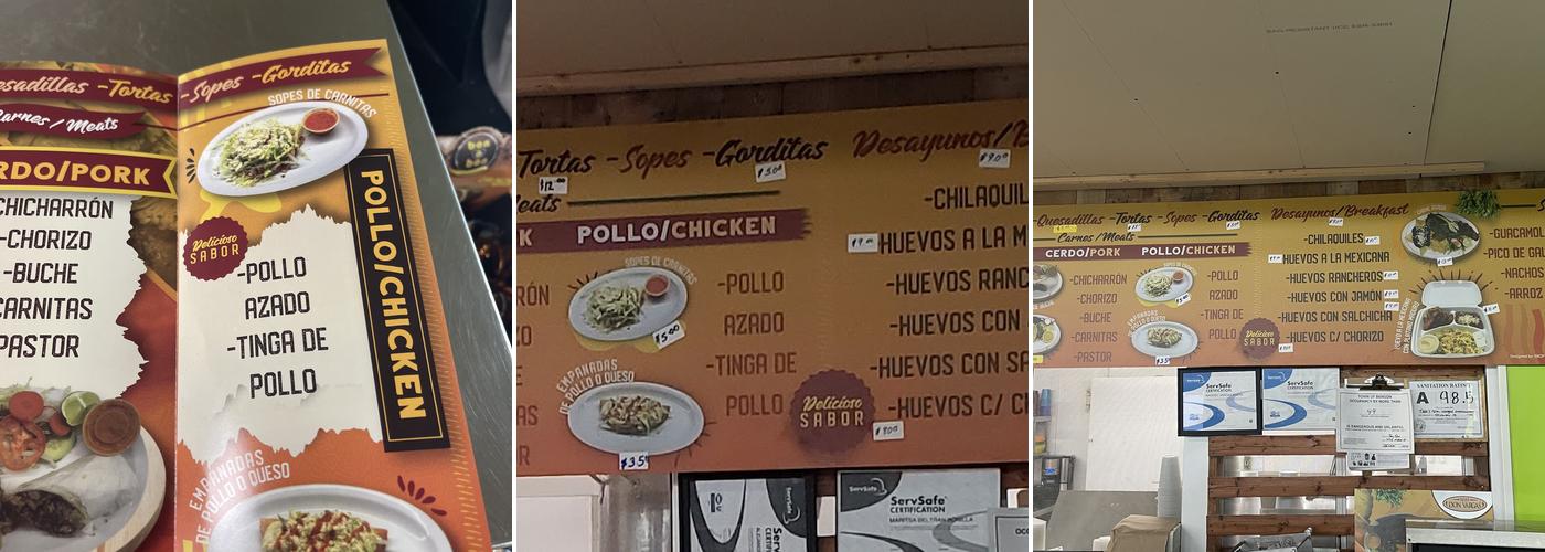 Tacos Don Vargas Menu