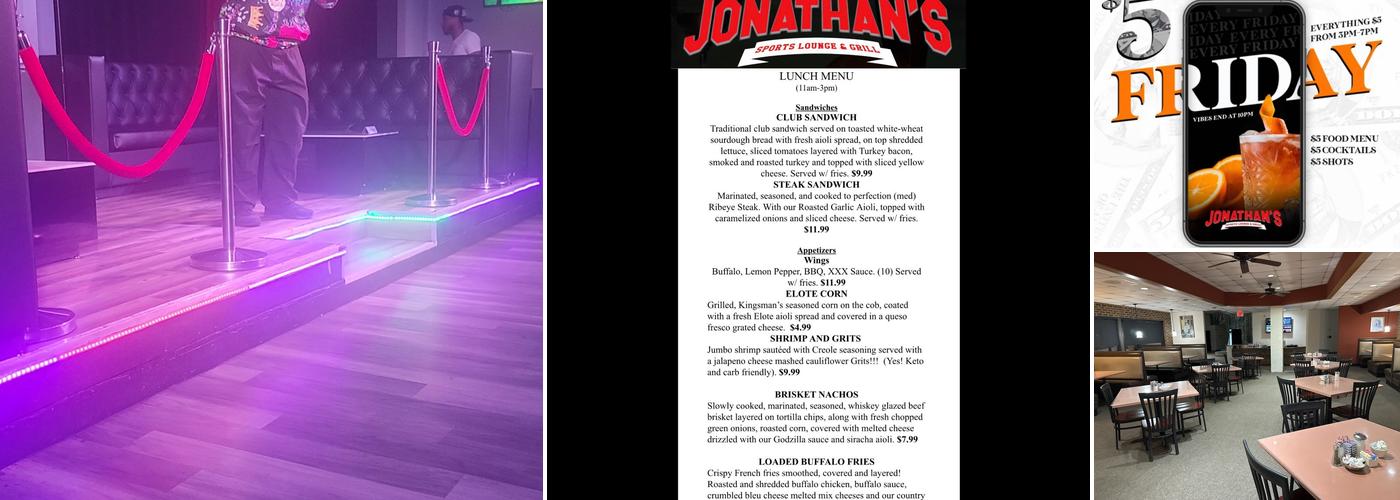 Jonathan’s Sports Lounge & Grill Menu