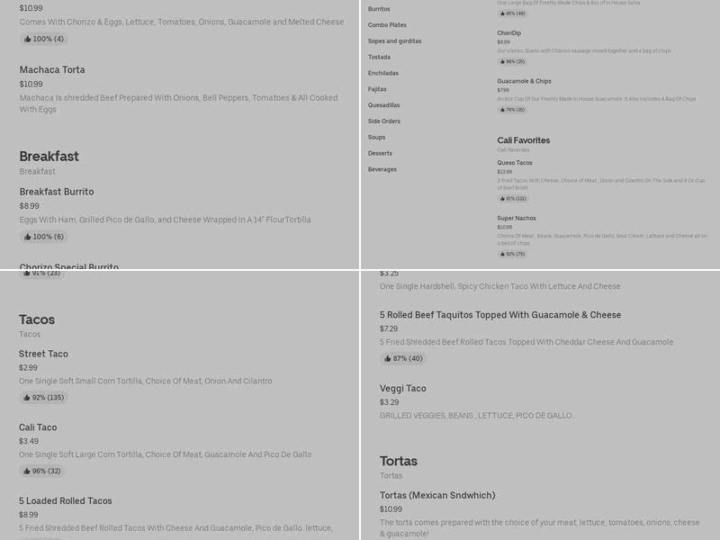 Kooben Taquería Menu