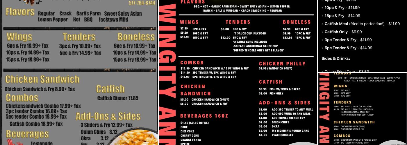 Wingity Ann's Menu