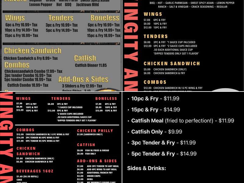Wingity Ann's Menu