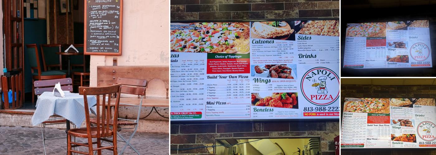 Napoli Pizza Menu