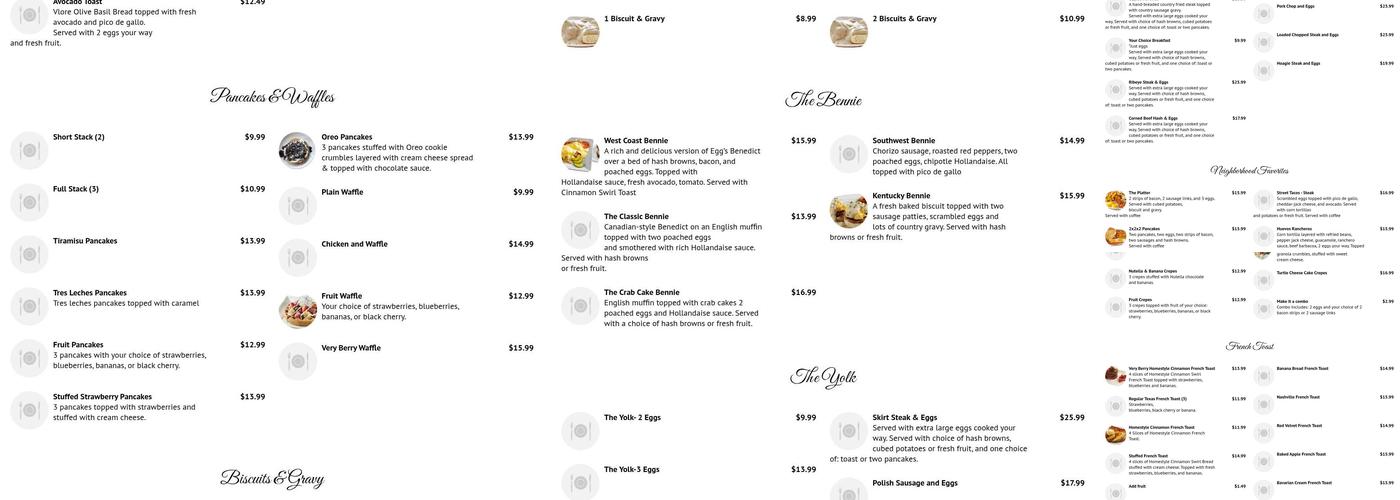 Ozzie's Diner Menu