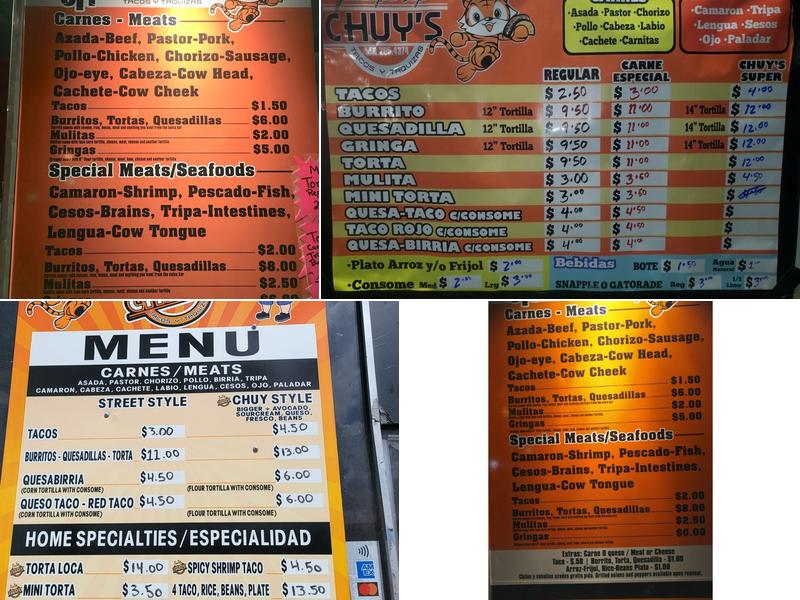 Taquizas Tacos Lucas Menu