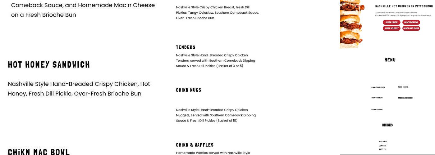 CHiKN Menu
