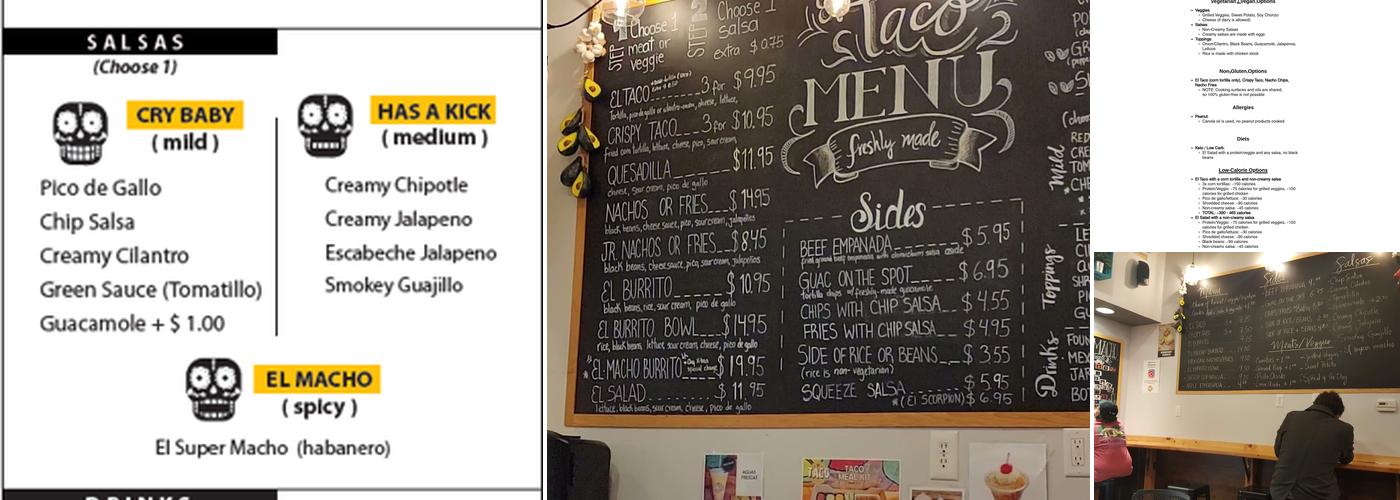 El Taco Menu