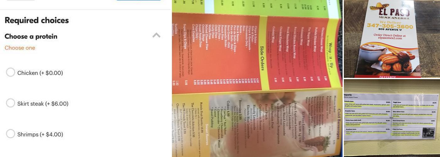 El Paso Mexican Grill 2 Menu