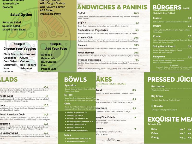 Füdgarten Menu