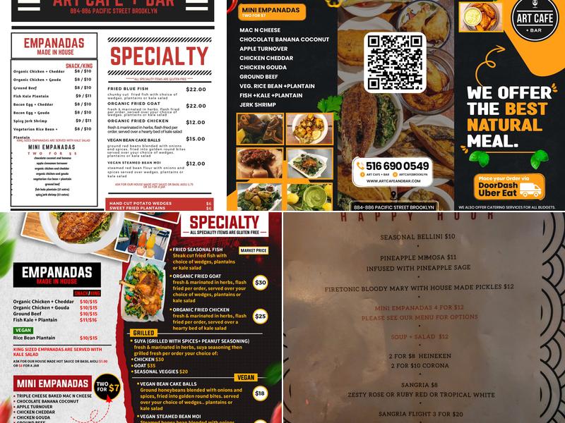 Art Cafe + Bar Menu