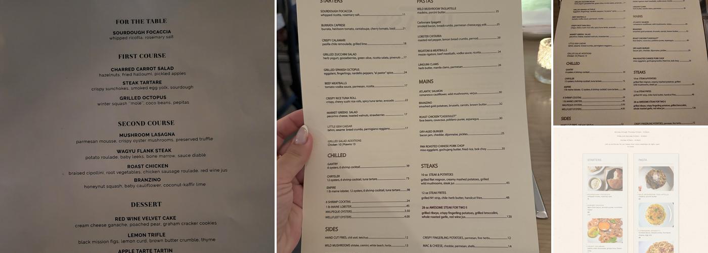 American Brass Menu