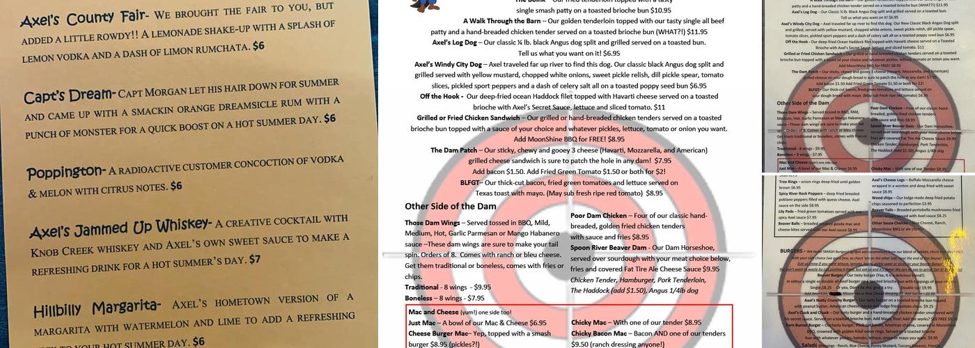 Beavers Teeth Axe Throwing, Brew & Chew Menu