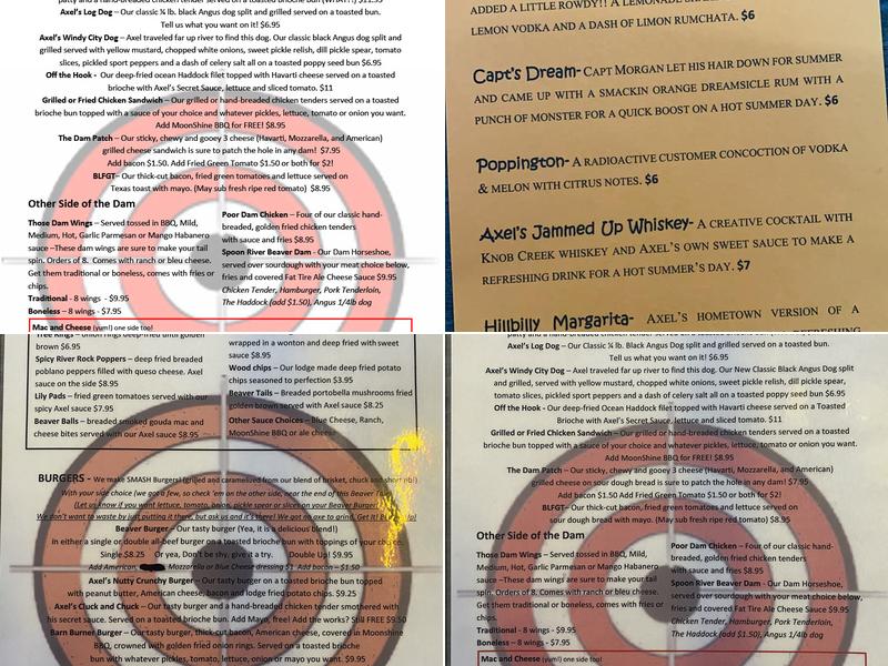 Beavers Teeth Axe Throwing, Brew & Chew Menu